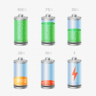 Battery Icon Set - Water Bottle