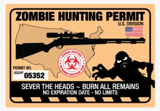 Zombie Hunting Permit Decal - Assault Rifle