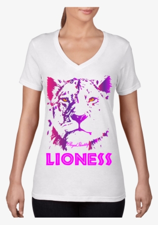 Lioness V-neck White - Tea