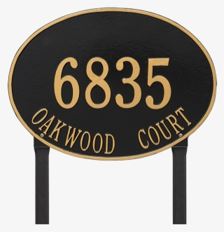 Hawthorne Oval Estate Lawn Address Plaque, Two Lines - Commemorative Plaque