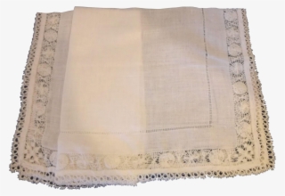 Harrod's Cream White Linen Handkerchief Tatted Lace - Tablecloth