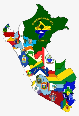 Flag-map Of Regions Of Perú - Mapa Del Peru Ayacucho