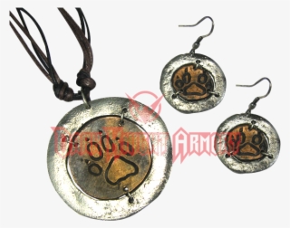 Silver And Copper Bear Paw Jewelry Set - Grand Way