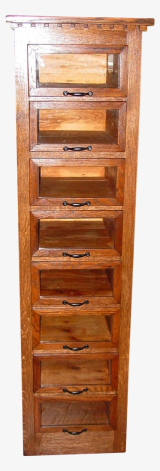 Neat Eight Glass Door Quartered Oak Cabinet - Dresser