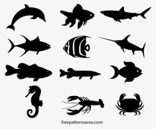 Gold Fish Clipart Pdf - Fish Shapes Silhouette
