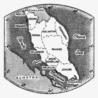Map Of Malaya Engraved On 1957 Federation Of Malaya