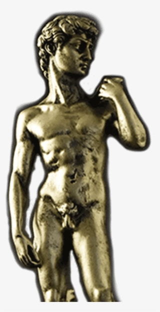 David By Michelangelo Gold Paint And Glazed 29 Cm - Statue