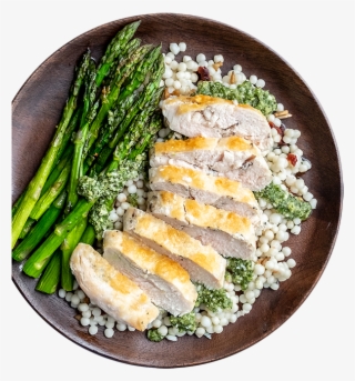 Pesto Chicken With Couscous And Asparagus - Scallion