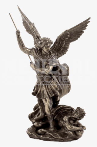 Michael Slaying The Demon With Spear Statue - Archangel Michael With Spear