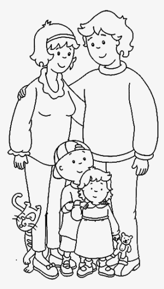 caillou padres hermana - caillou coloring pages