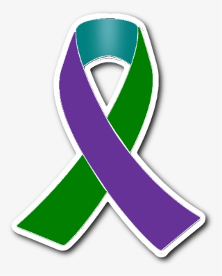 Purple And Green Awareness Ribbon