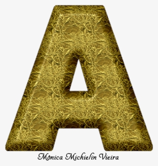 Alfabeto Com Textura De Ouro Amassado Png - Triangle