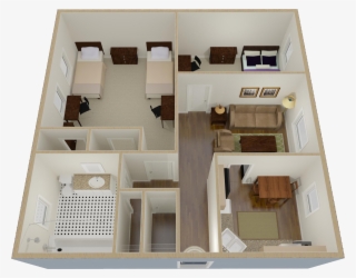 Towson Two Bedroom With Eat In Kitchen And One Bath - Residence Tower Towson Layout