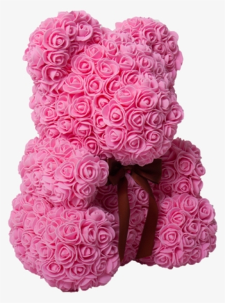Pink Classic Rose Bear 40cm Tall - Pink Rose Bear