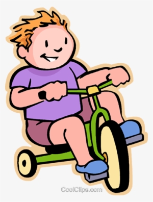 Little Boy Riding A Tricycle - Kid On Tricycle Clipart