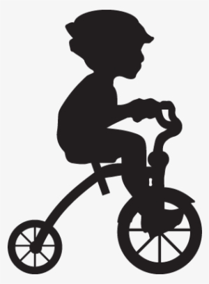 Silhouette Of A Boy Riding A Tricylce - Baby Bicycle Silhouette