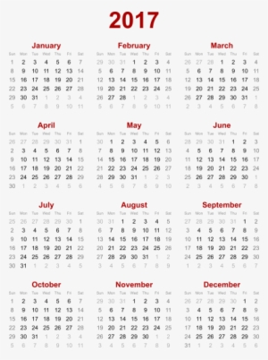 2017 Calendar Png Transparent Pic Png Images - Calendar 2016 3 Columns