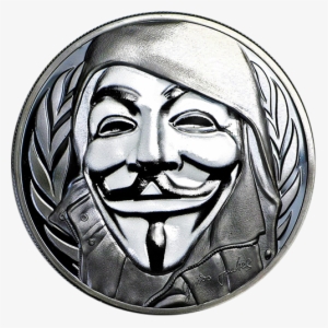 Silver Numismatic Guy Fawkes Mask Anonymous V For Vendetta - Anonymous Mask Png