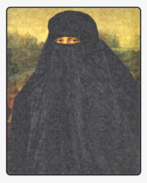 Twisted Mona Lisa Blanket - Mona Lisa Versteckt Hinter Burqa Post-it Klebezettel