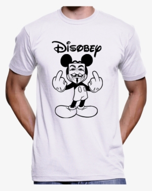 Mickey Mouse Disobey Guy Fawkes Mask Anonymous T-shirt