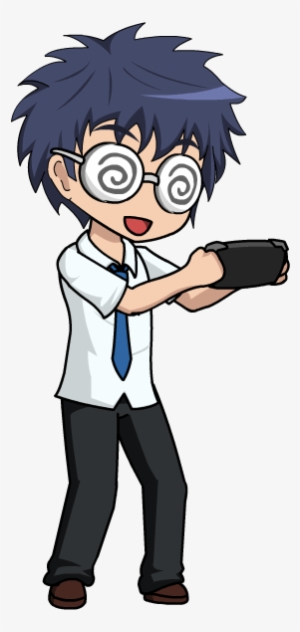 Click On The Photo To Start Tagging - Swirly Glasses Anime Guy
