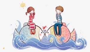 Cartoon Couple High-definition Television Drawing Wallpaper - Wallpaper