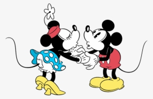 Kiss Clipart Mickey Minnie - Old Fashioned Mickey And Minnie Mouse