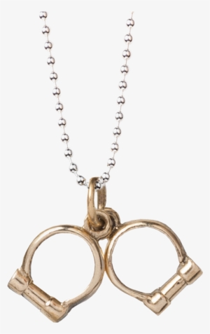handcuff necklace brass - locket