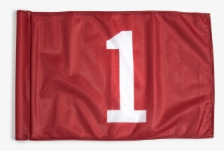 White On Red Background Golf Flag - Leather