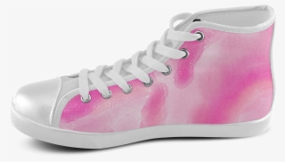 Pink Watercolor Abstract Art Women's High Top Canvas