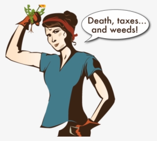 Weed Clipart Lady Gardener - Cartoon