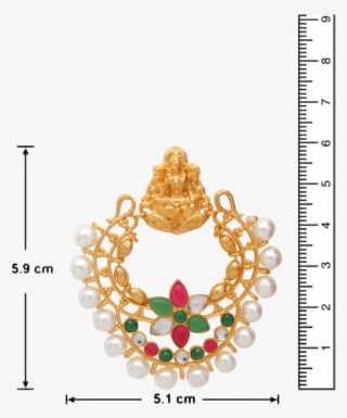 Traditional Ethnic Gold Plated Laxmi Ji Dangler Earrings - Gemstone