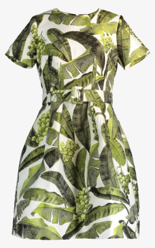 Banana Leaf Jacquard Dress - Day Dress