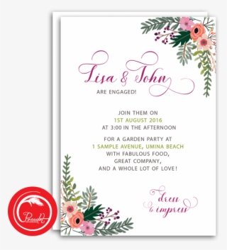 Colourful Boho Engagement Invite - Floral Design