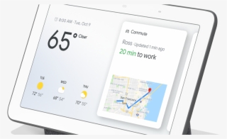 Google Smart Technology With Weather And Map On Screen - Tablet Computer