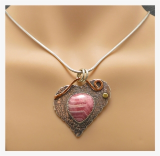 Rhodochrosite Heart Necklace Custom Jewelry 3 - Locket