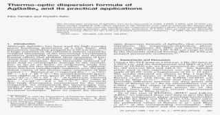 Thermo-optic Dispersion Formula Of Aggase 2 And Its - Document