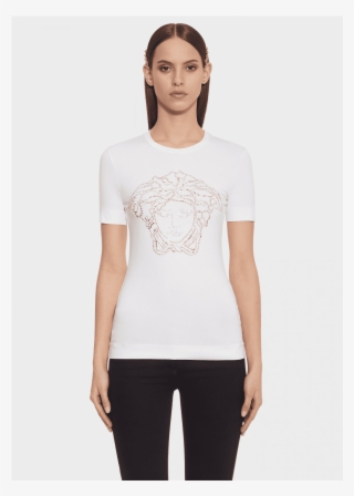 Young Versace Girls Ivory Studded Logo Top - Fashion Model