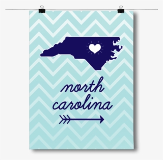 North Carolina State Chevron Pattern - Heart