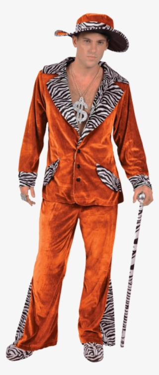 Adult Orange Pimp Costume & Hat - Orange Pimp Suit