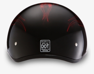 Details About Low Profile Dot Daytona Red Skull Flames - Half Helmet Black With Red Flames
