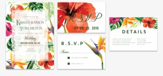 Tropical Flower Invitation Set - Fire Lily