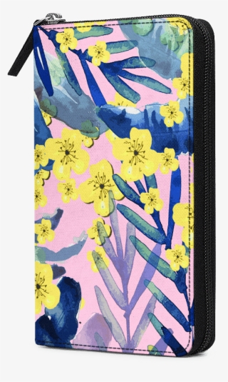 Dailyobjects Tropical Flower Yellow Blue Travel Organiser - Mobile Phone