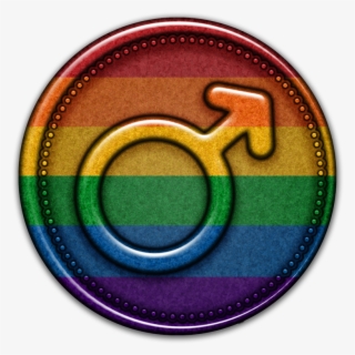 A Round, Gay Pride, Male Gender Symbol Impression Made - Circle