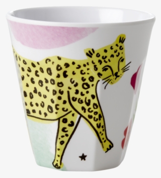 Leopard Print Melamine Cup Rice Dk - Cheetah