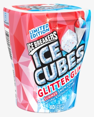 Ice Breakers, Ice Cubes Glitter Summer Snow Cone Gum, - Caffeinated Drink