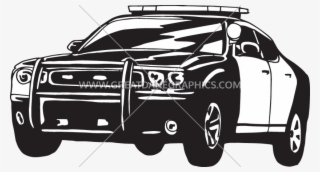 Police Car - Cop Car Black And White Illustration
