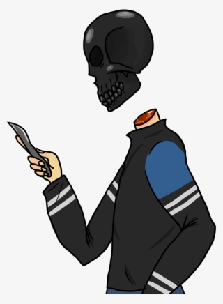 Object Head Ryan With A Shiny Black Skull 💀 - Illustration