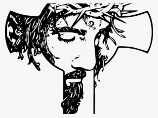 Drawn Crown Cross Silhouette - Jesus In Cross Svg