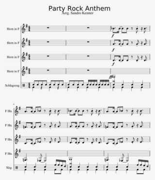 Party Rock Anthem Sheet Music For French Horn, Percussion - Sheet Music